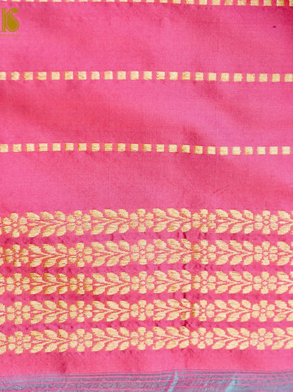 Handloom Banarasi Katan Silk Kadwa Border Saree