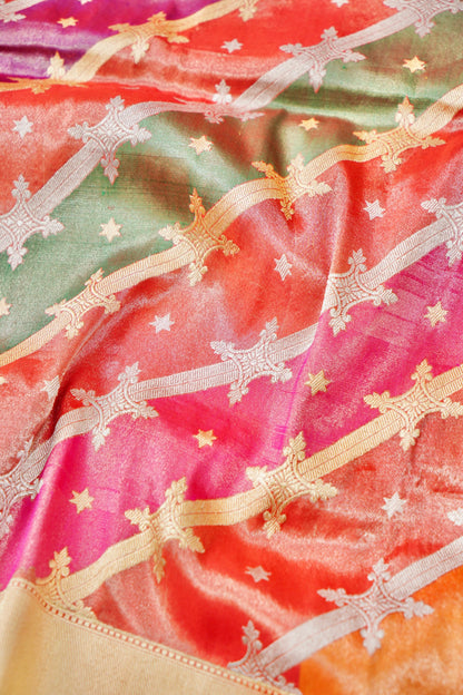 Handloom Banarasi Rangkat Tissue Silk Saree
