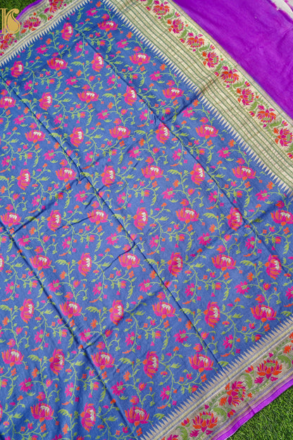 Banarasi Moonga Silk Dupatta with Meenakari