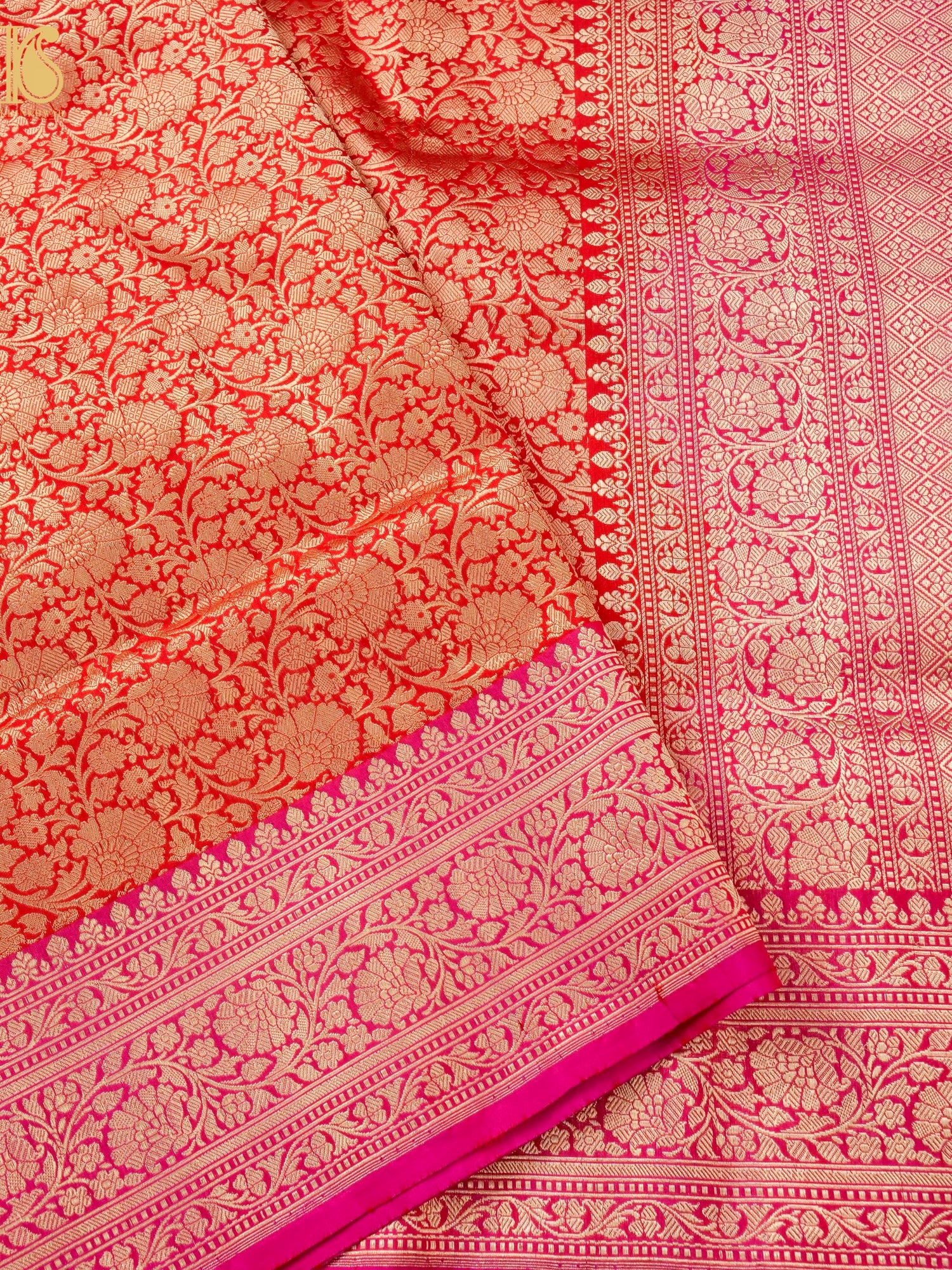 Handloom Banarasi Katan Silk Zari Tanchoi Saree