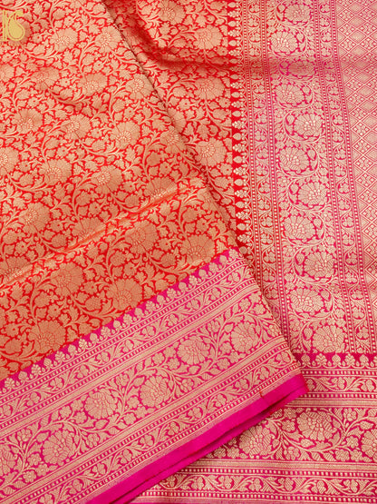 Handloom Banarasi Katan Silk Zari Tanchoi Saree