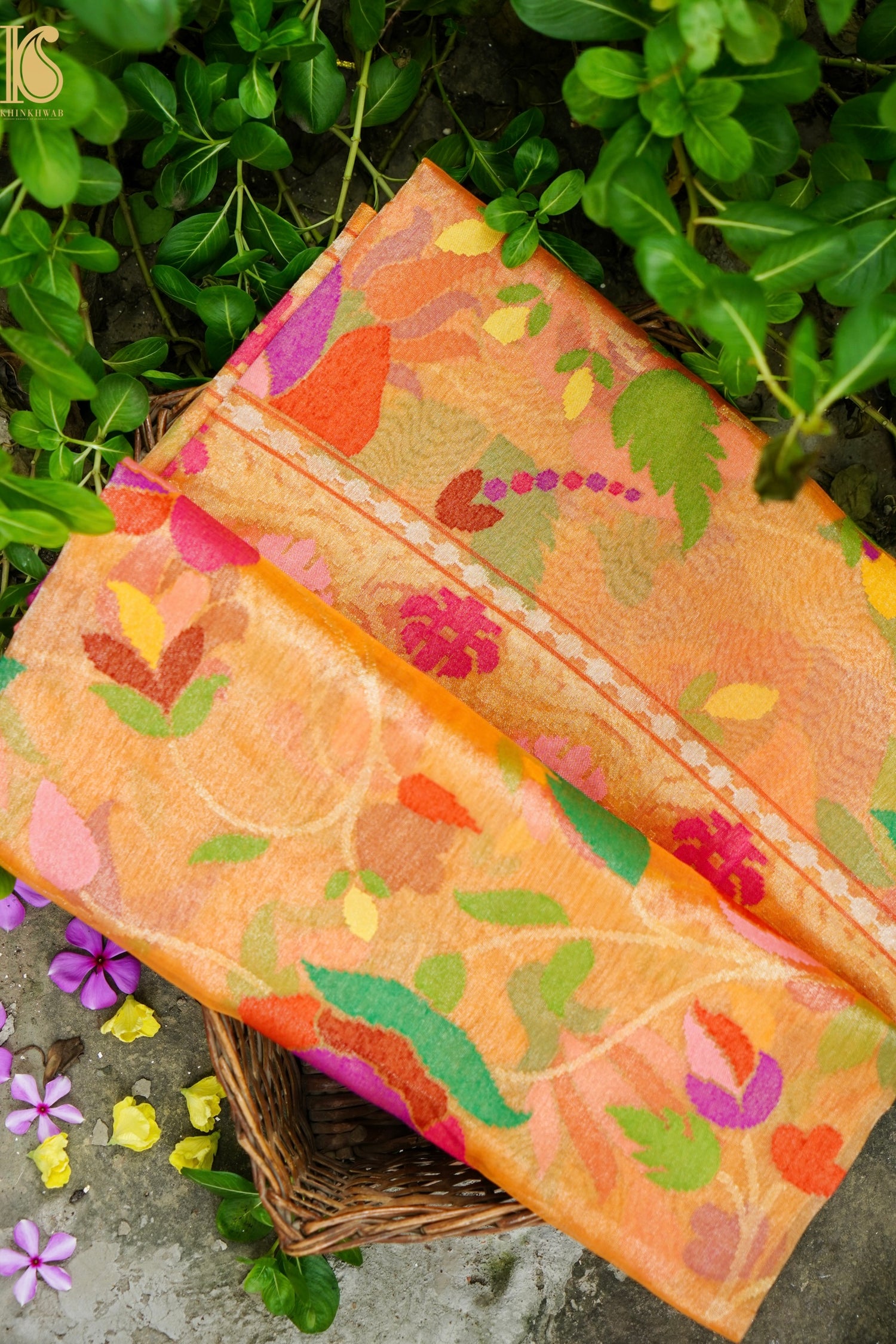 Handloom Banarasi Real Silver Zari Cotton by Tissue Saree