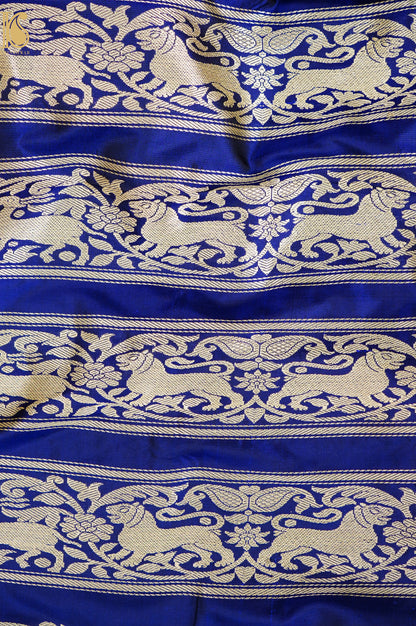 Handloom Banarasi Katan Silk Kalidar Mayura Gajraj Lehenga