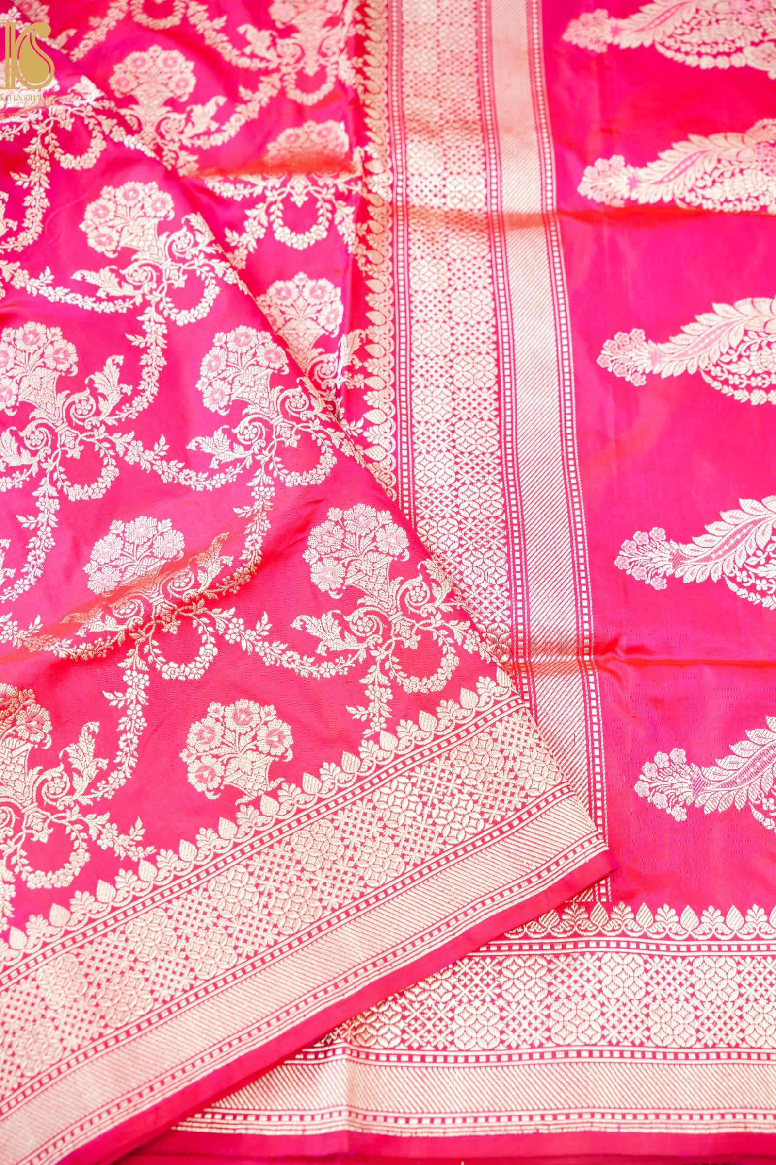 Banarasi Katan Silk Handwoven Kadwa Jaal Saree