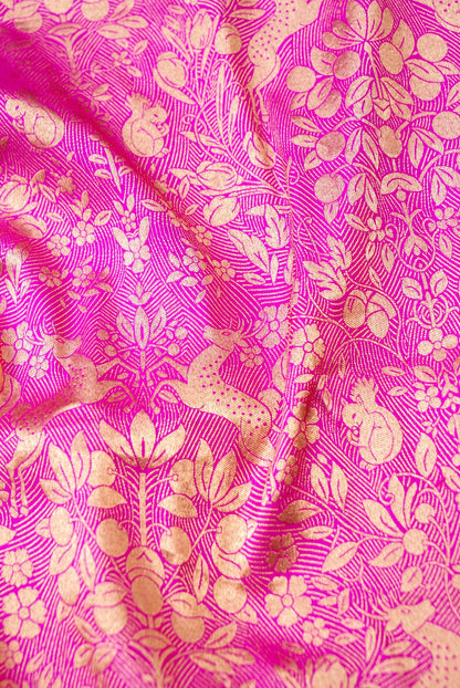 Handloom Banarasi Katan Silk Brocade Shikargah Saree