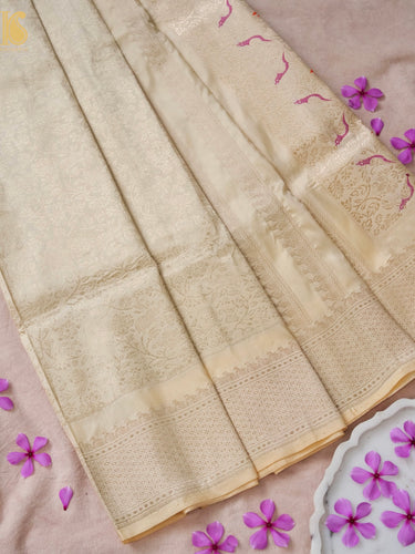 Handloom Banarasi Katan Silk Kadwa Zari Vasket Shikargah Saree
