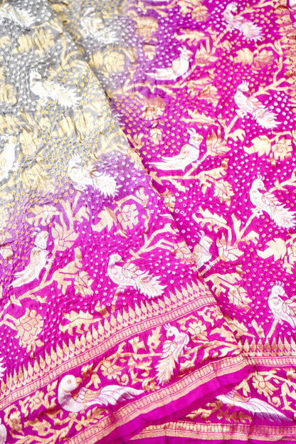 Banarasi Georgette Bandhani Birds Dupatta