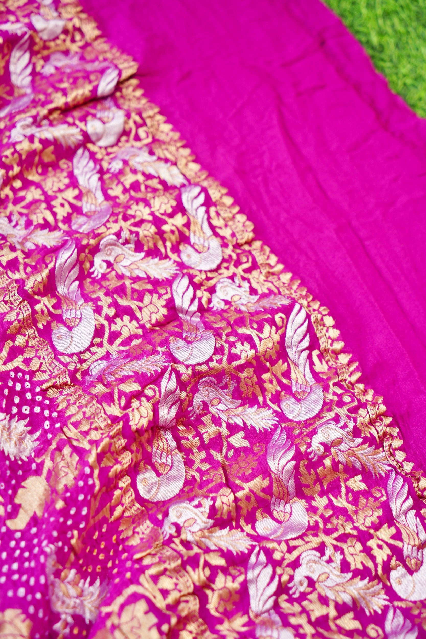 Banarasi Georgette Bandhani Birds Dupatta