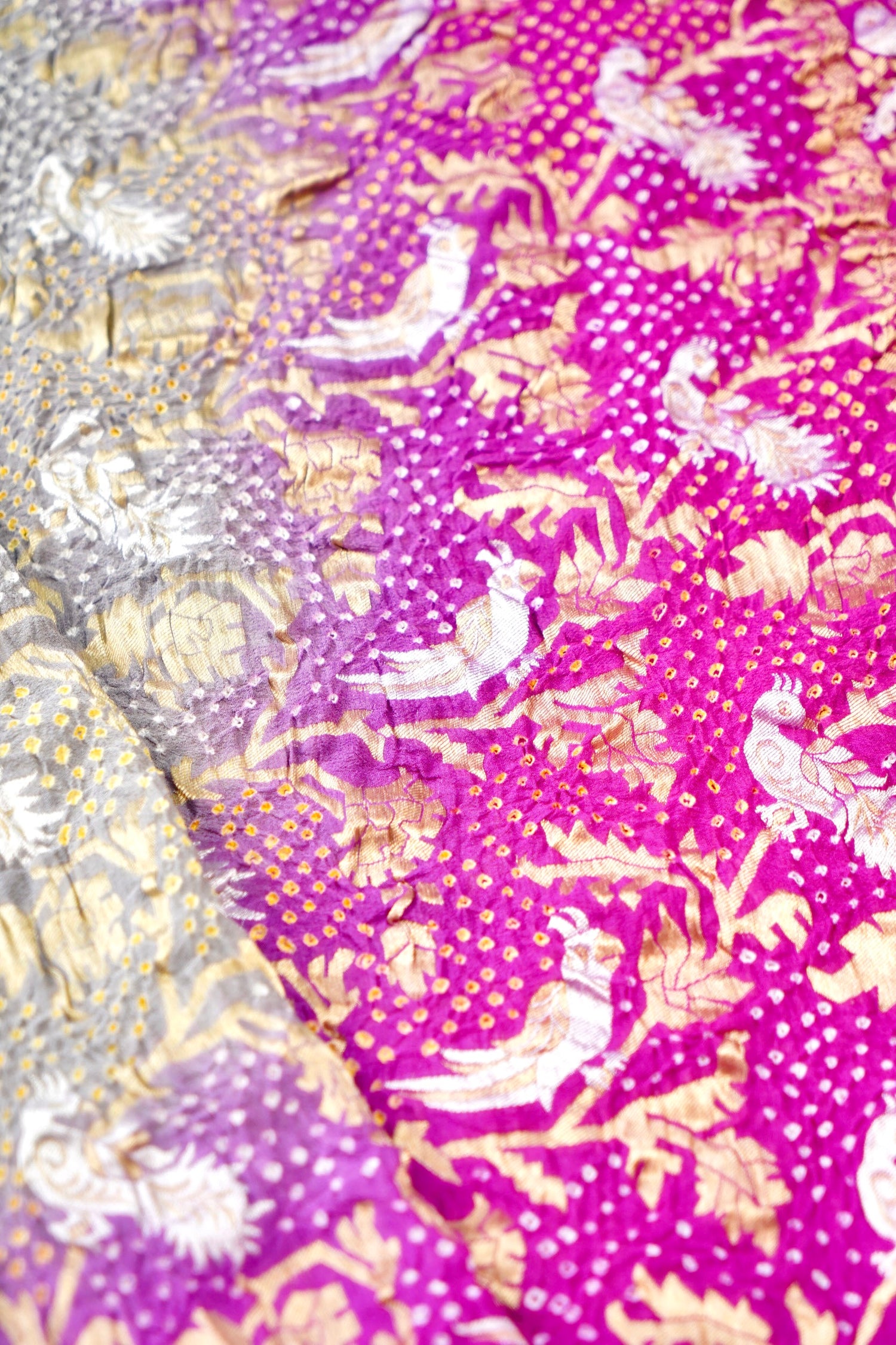 Banarasi Georgette Bandhani Birds Dupatta