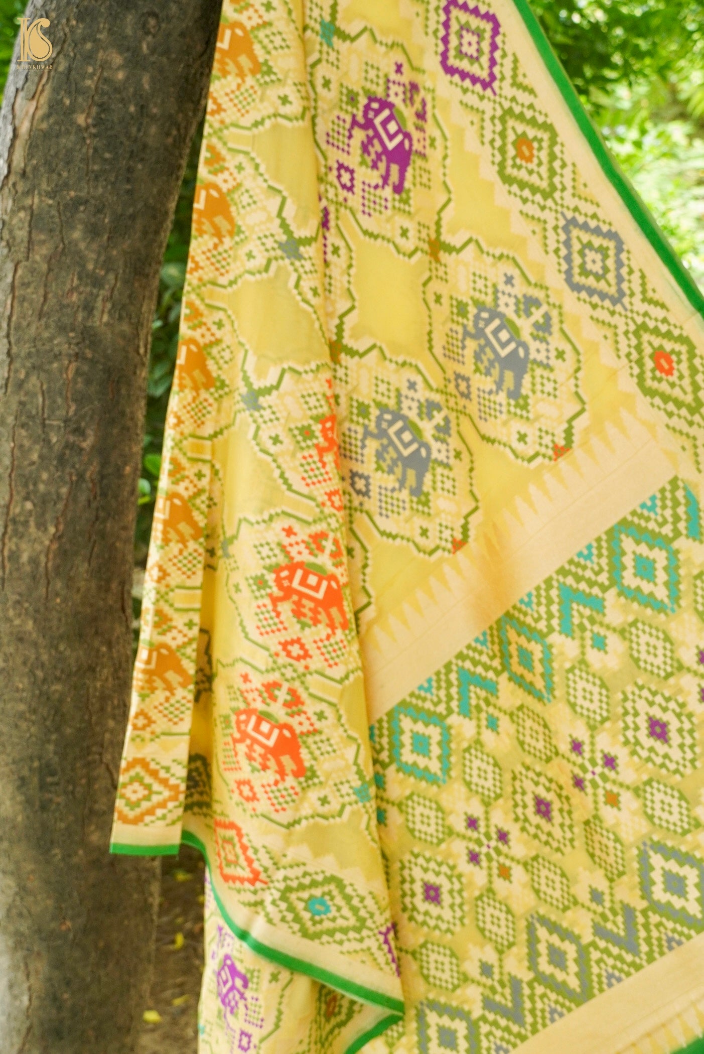 Handloom Georgette Banarasi Elephant Dupatta