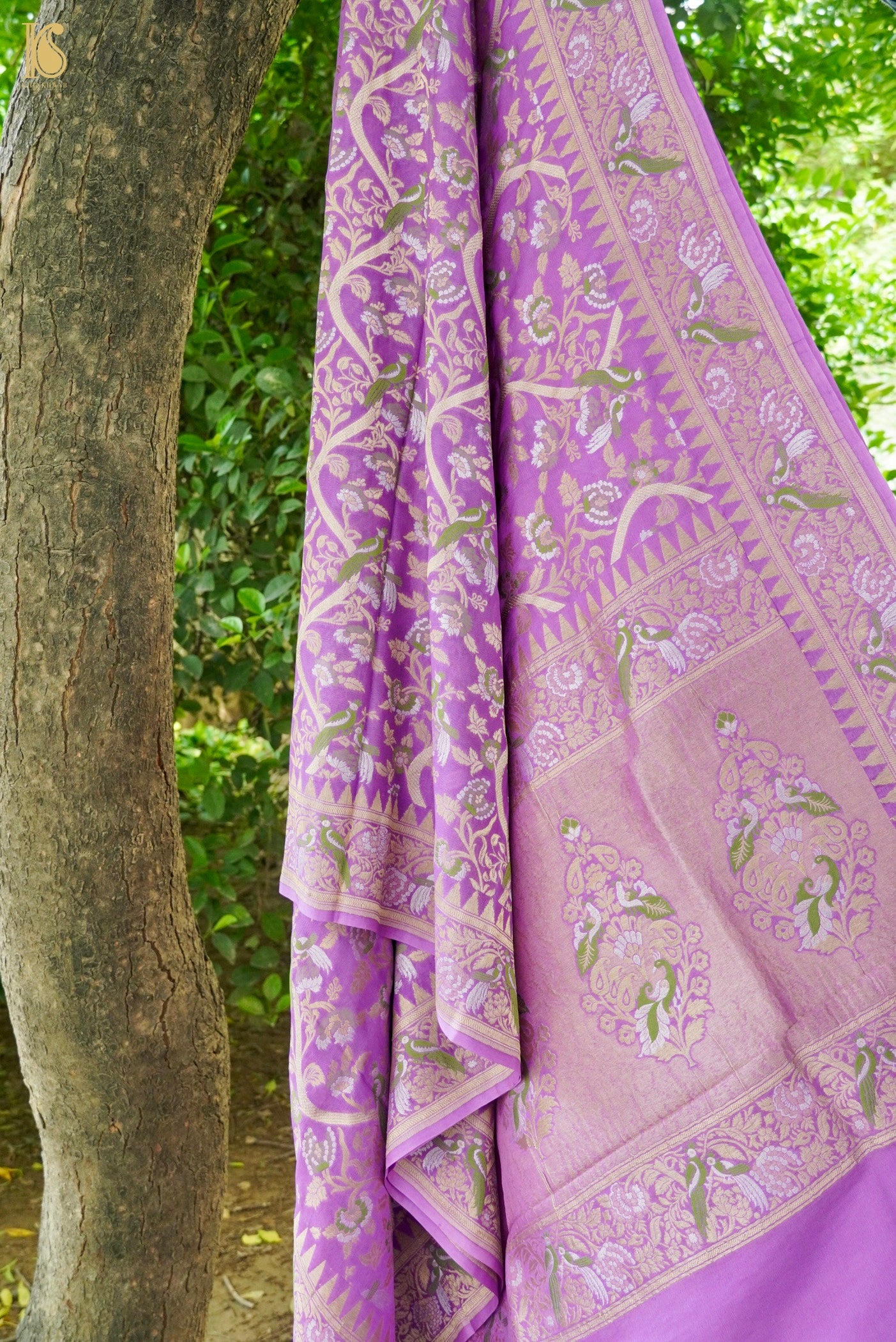 Banarasi Georgette Meenakari Birds Dupatta