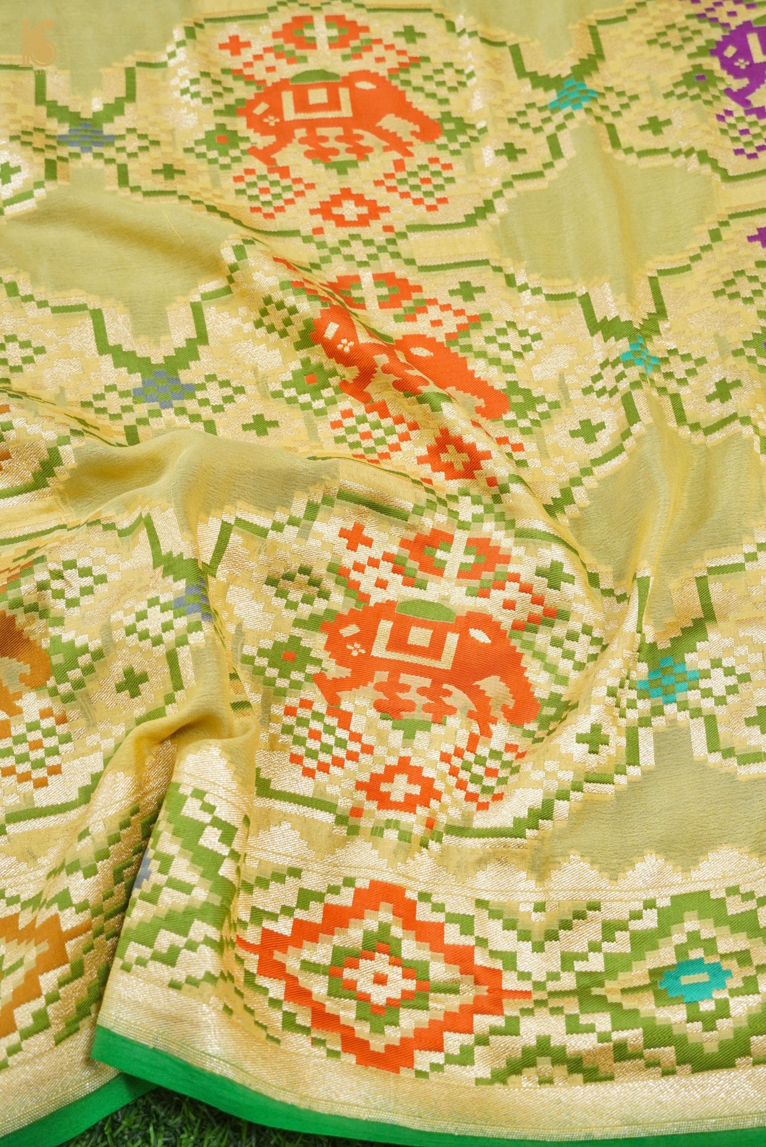 Handloom Georgette Banarasi Elephant Dupatta