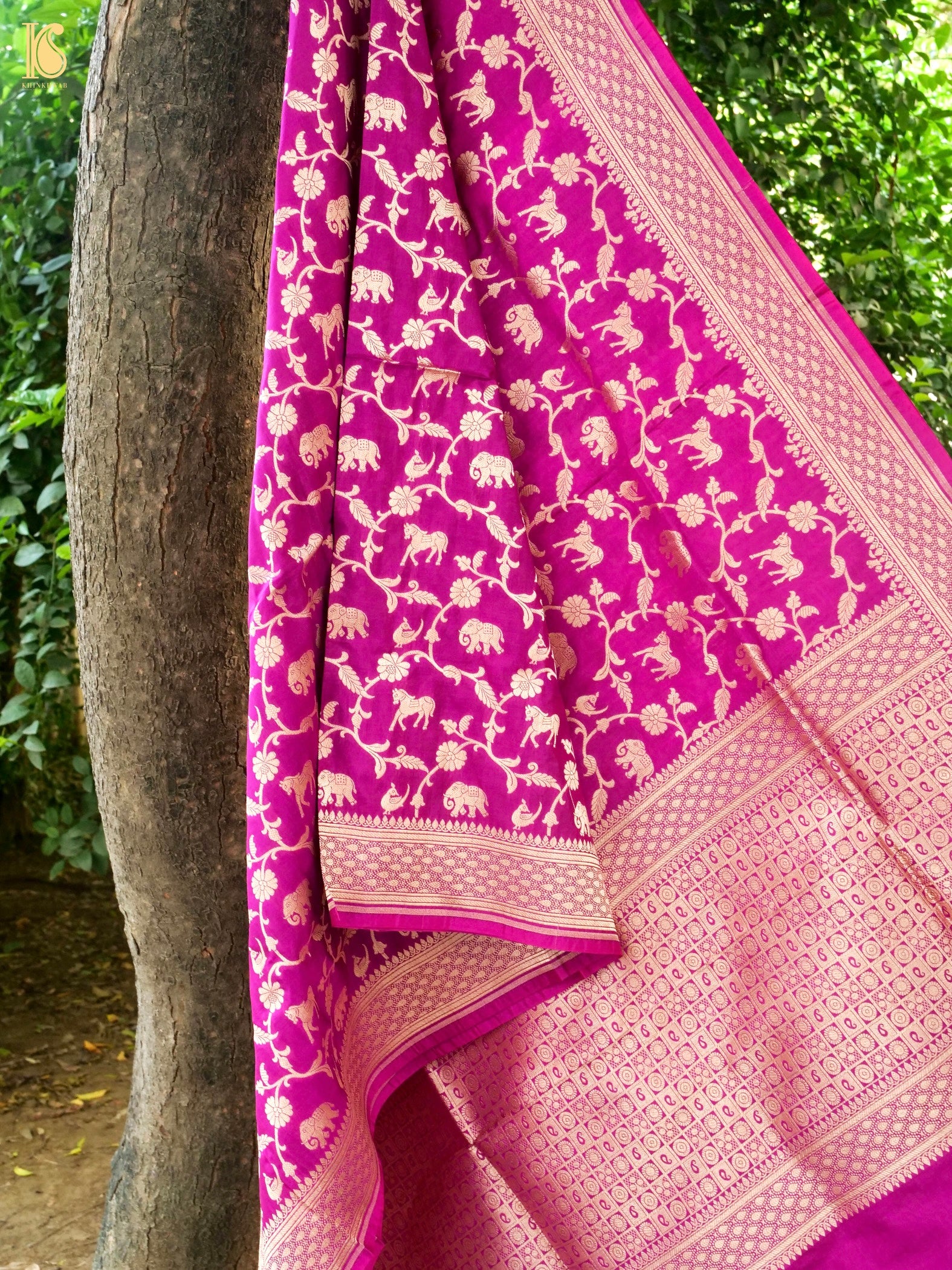 Handloom Banarasi Katan Silk Shikargah Dupatta