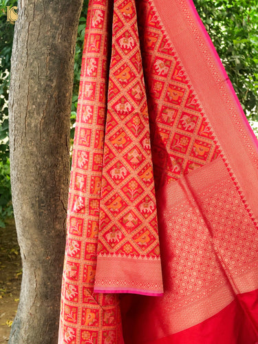 Handloom Banarasi Katan Silk Shikargah Dupatta