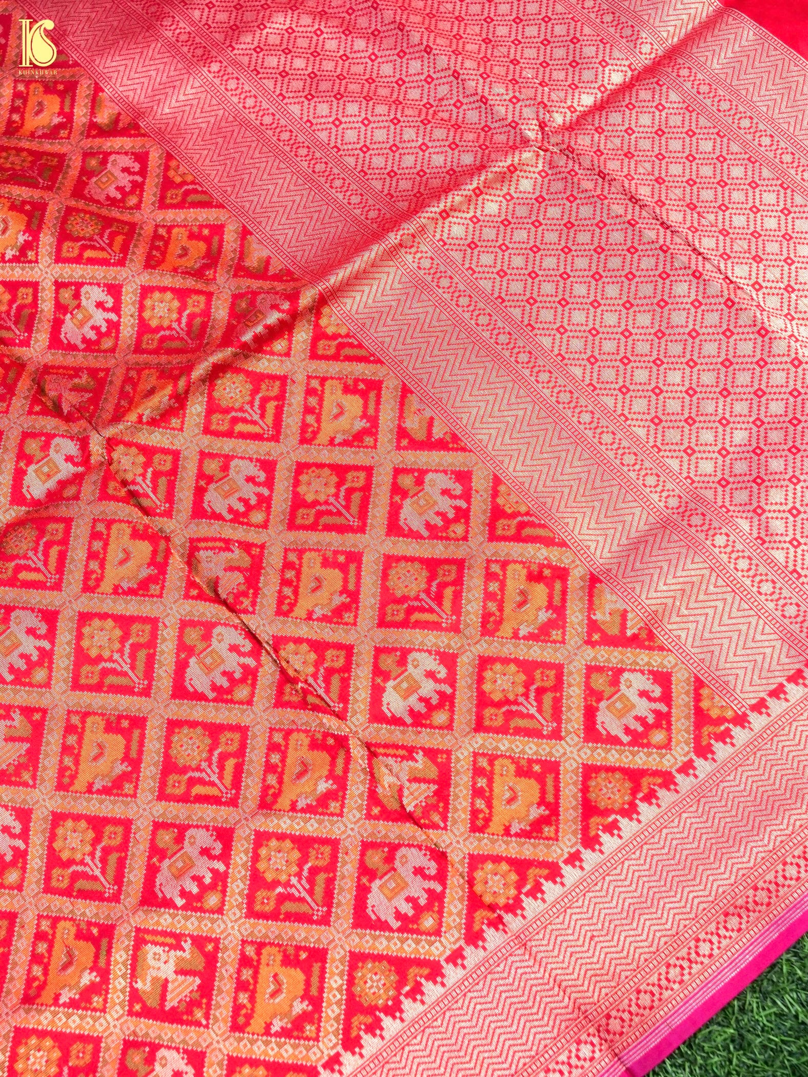 Handloom Banarasi Katan Silk Shikargah Dupatta