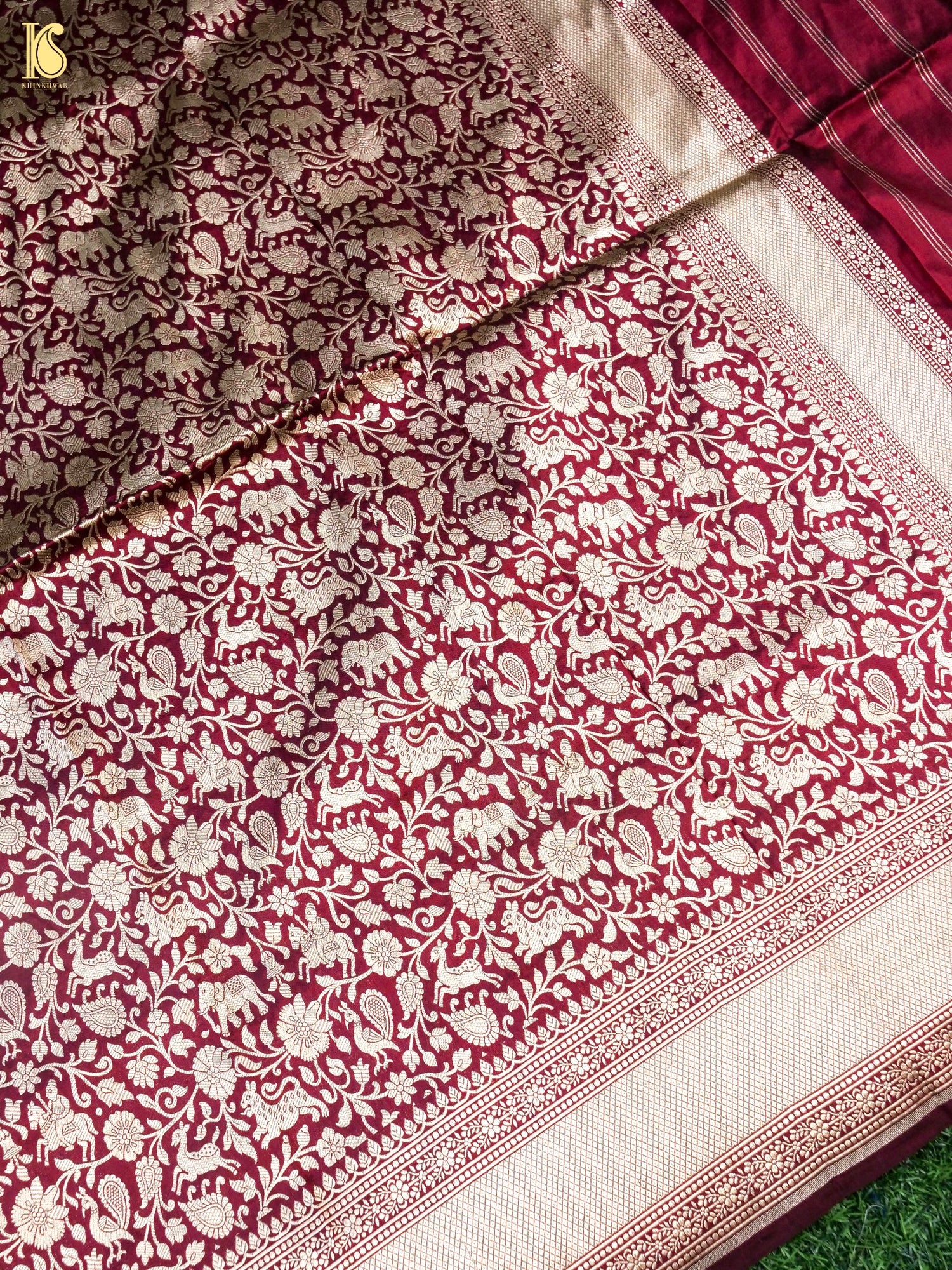 Handloom Banarasi Katan Silk Shikargah Dupatta