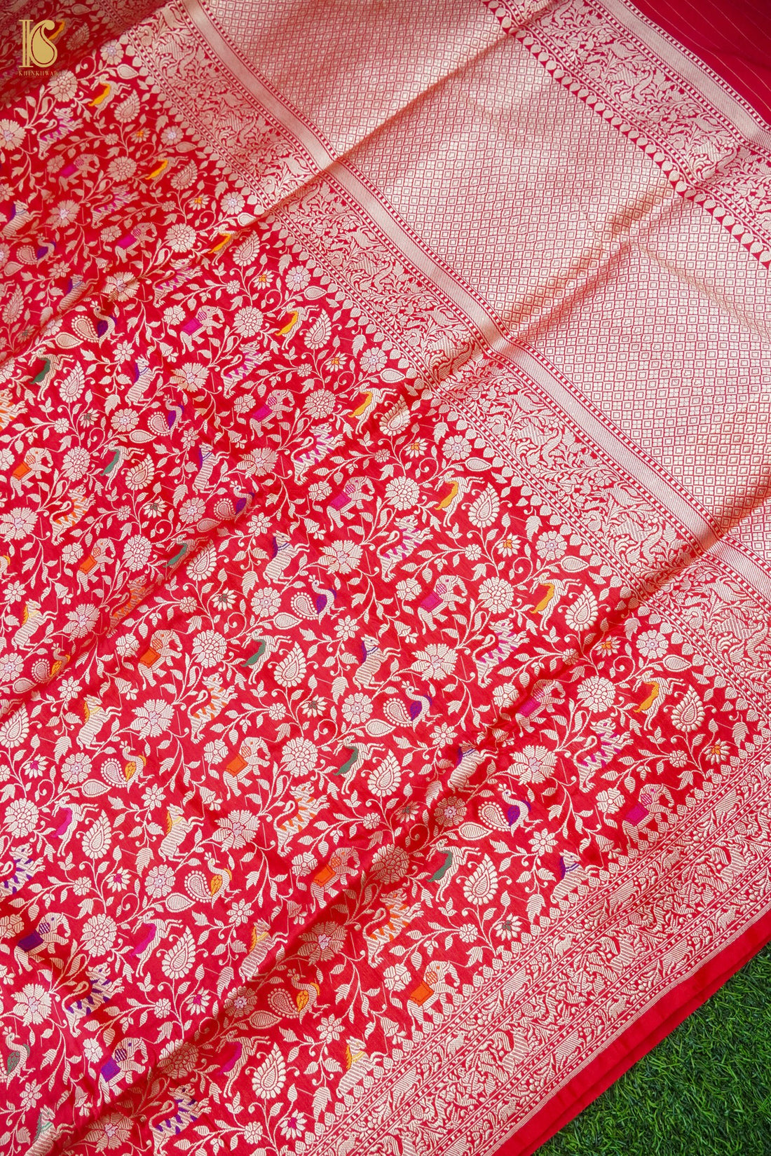 Handloom Banarasi Katan Shikargah Saree