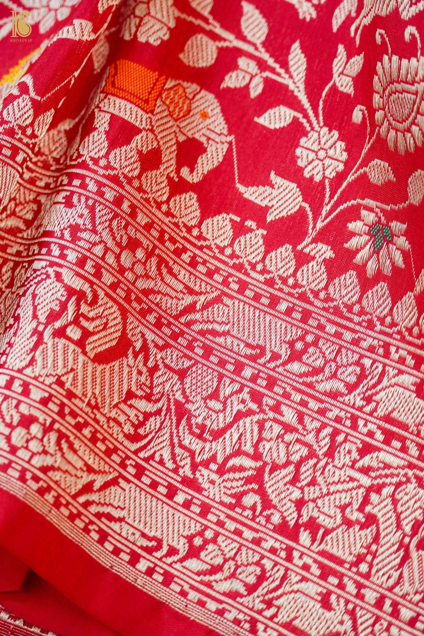 Handloom Banarasi Katan Shikargah Saree