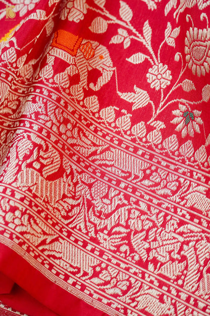 Handloom Banarasi Katan Shikargah Saree