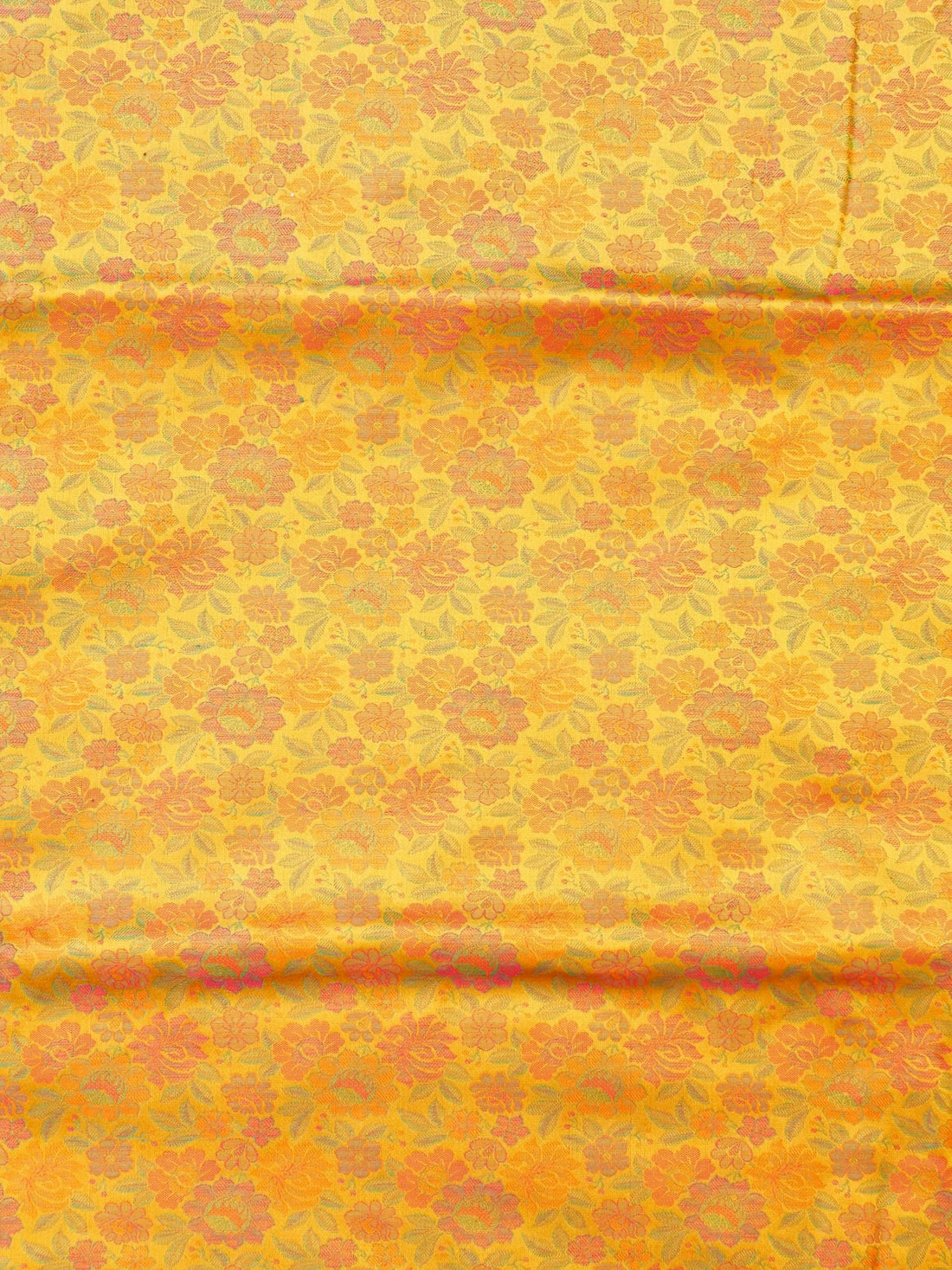 Handloom Banarasi Tanchoi Silk Peonies Fabric