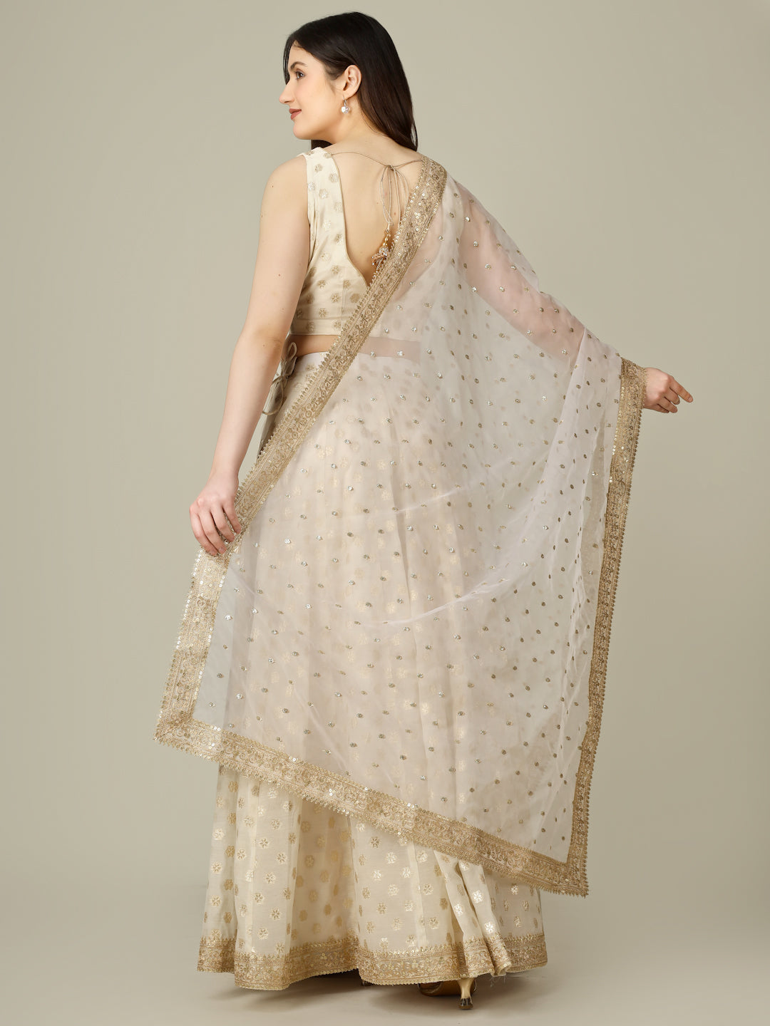 Banarasi Chanderi Kalidar Lehenga Stitched Set - Khinkhwab