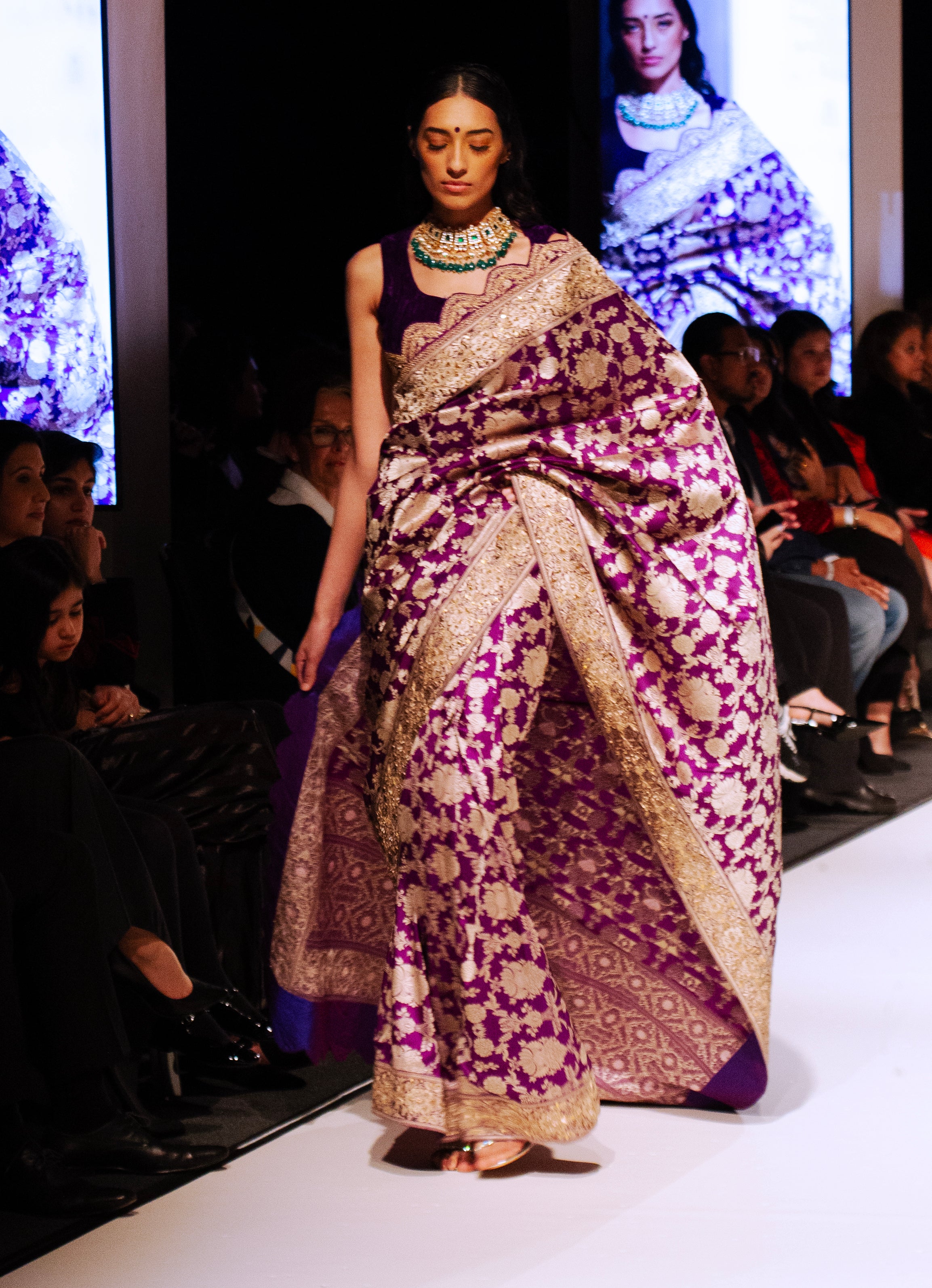 Handloom Pure Katan by Dupion Silk Banarasi Mughal Boota Embroidery Saree