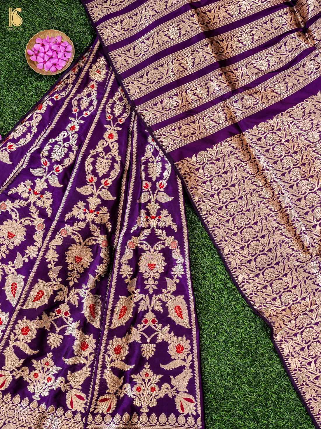 Handloom Banarasi Katan Silk Kalidar Pankhuri Lehenga