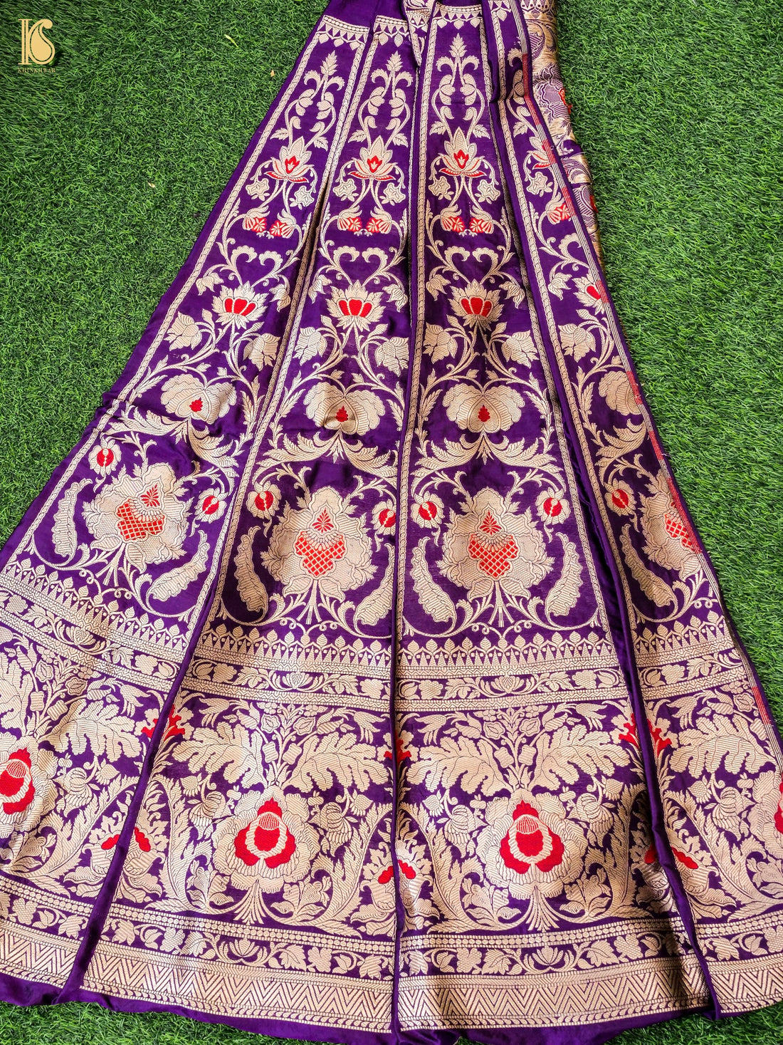 Handloom Banarasi Katan Silk Kalidar Manjari Lehenga