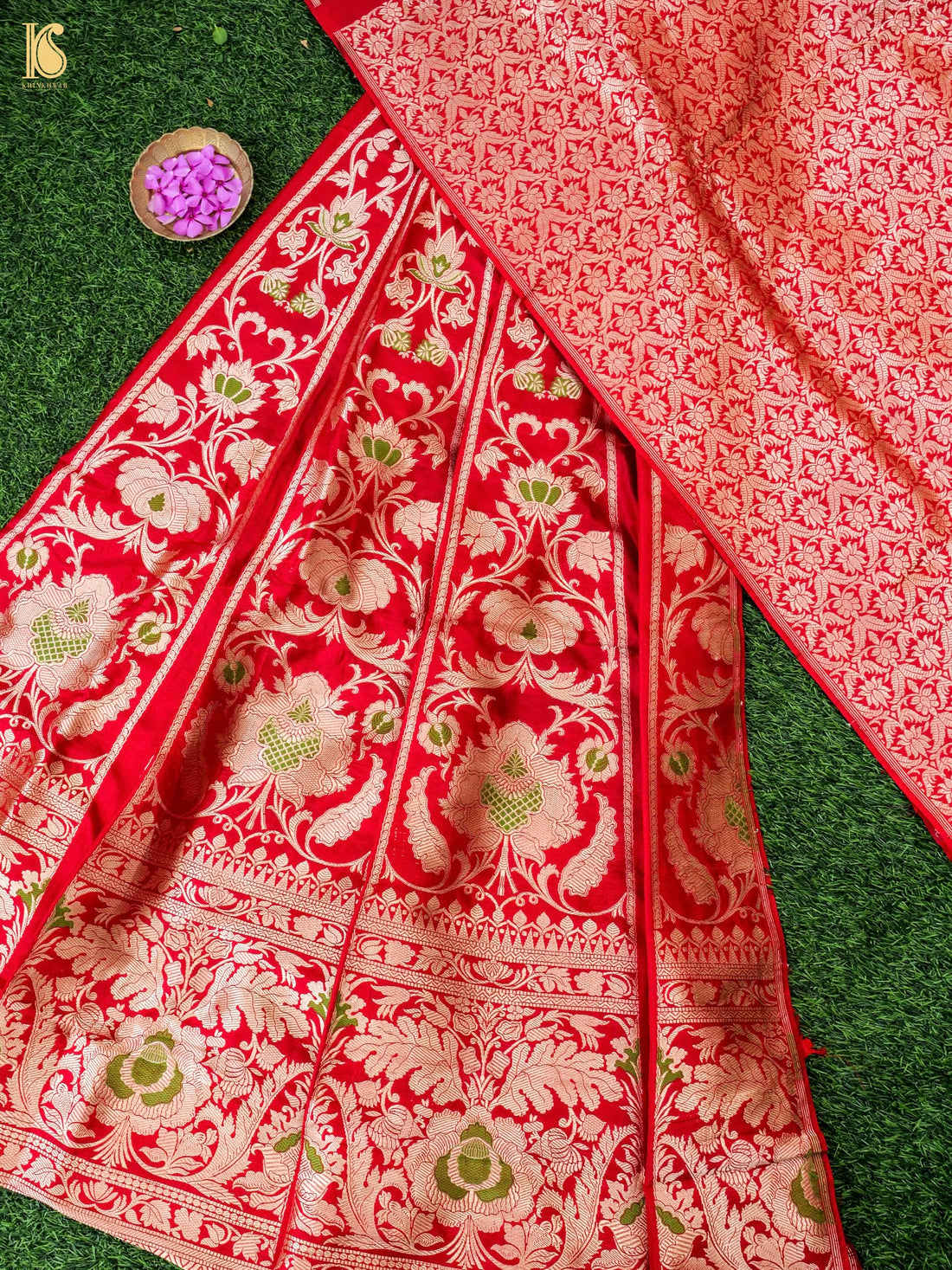Handloom Banarasi Katan Silk Kalidar Manjari Lehenga