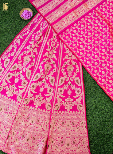 Handloom Banarasi Katan Silk Kalidar Pankhuri Lehenga