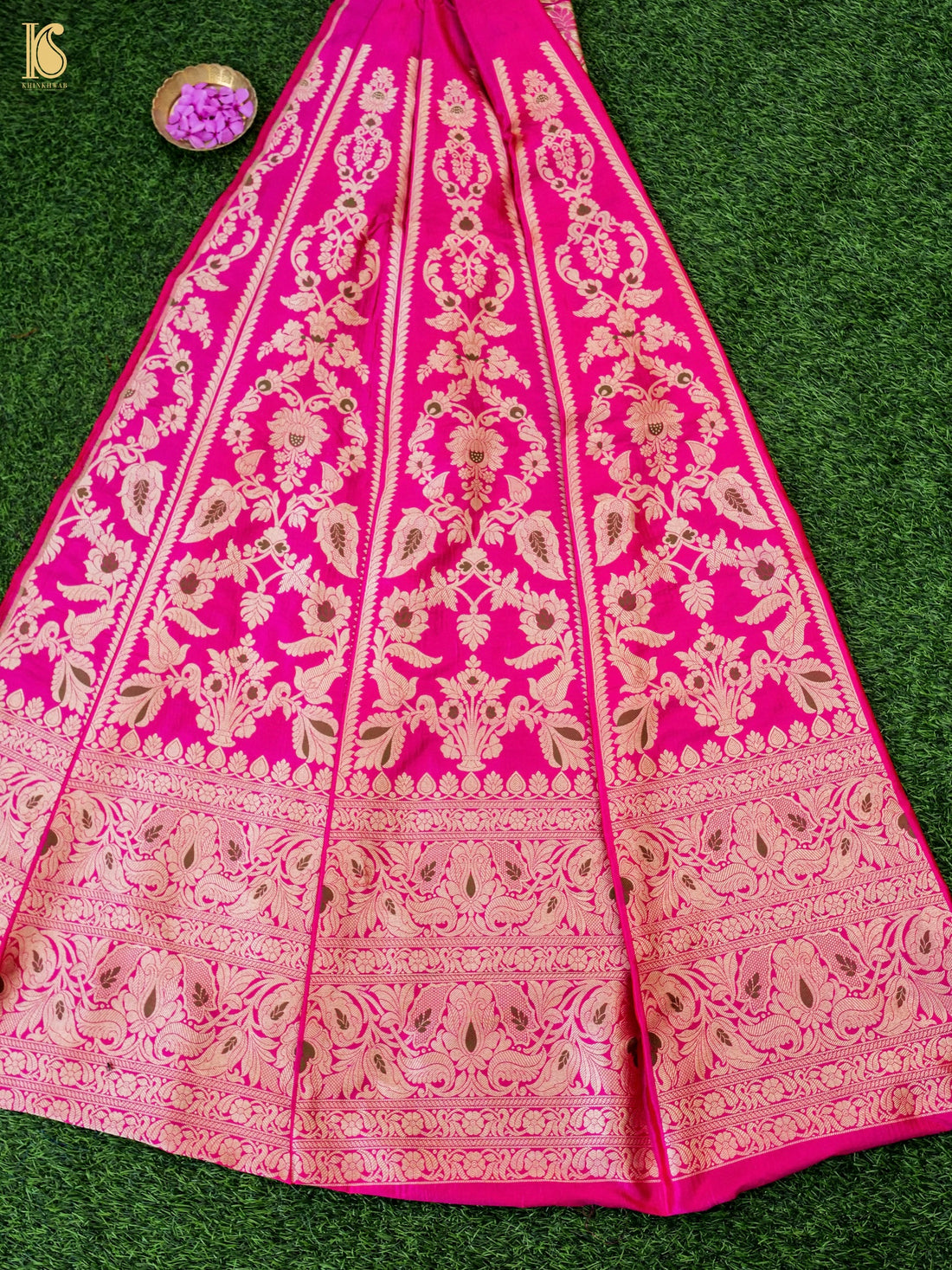 Handloom Banarasi Katan Silk Kalidar Pankhuri Lehenga