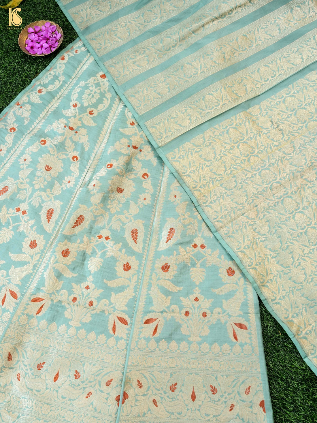 Handloom Banarasi Katan Silk Kalidar Pankhuri Lehenga