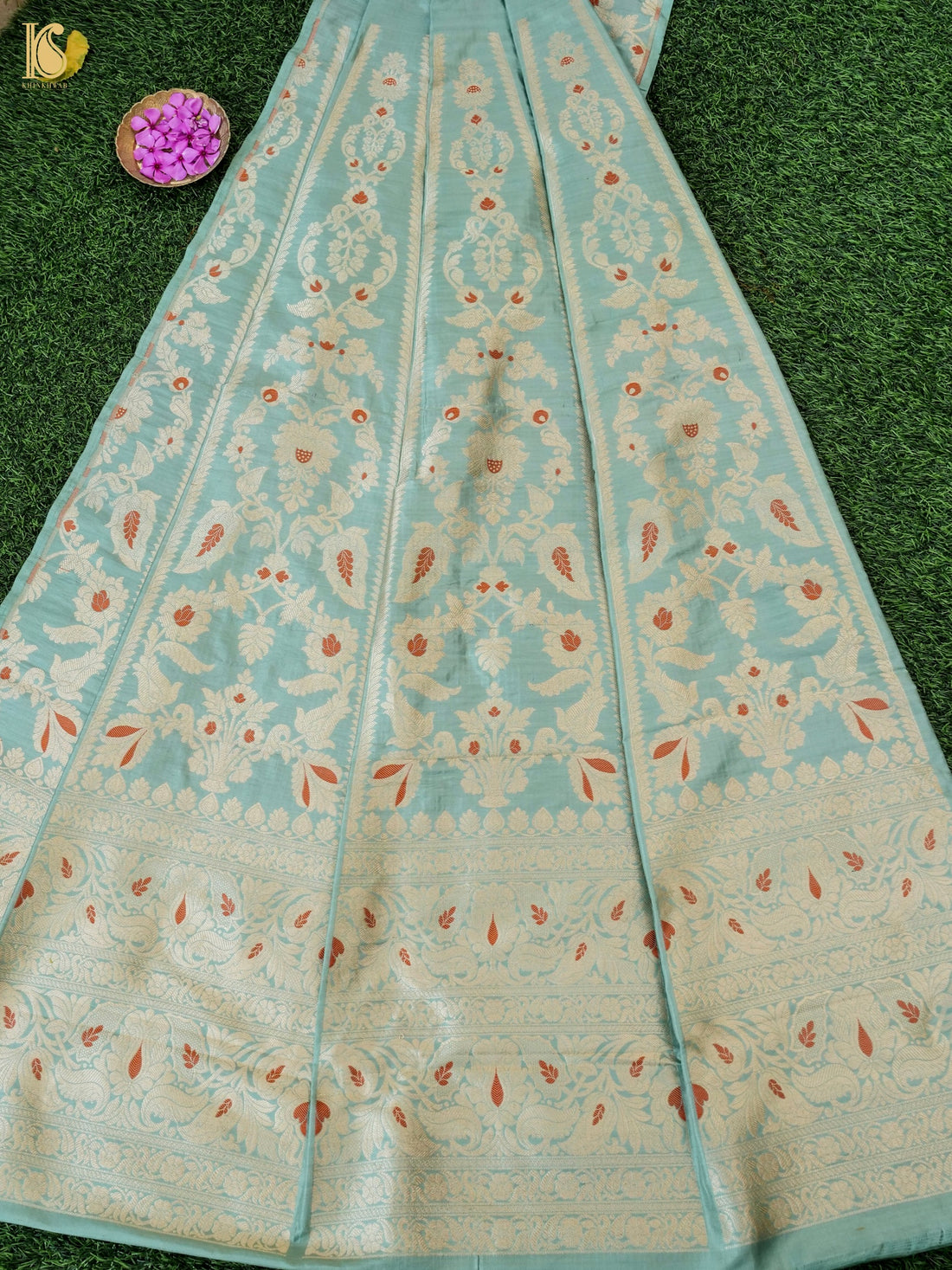 Handloom Banarasi Katan Silk Kalidar Pankhuri Lehenga