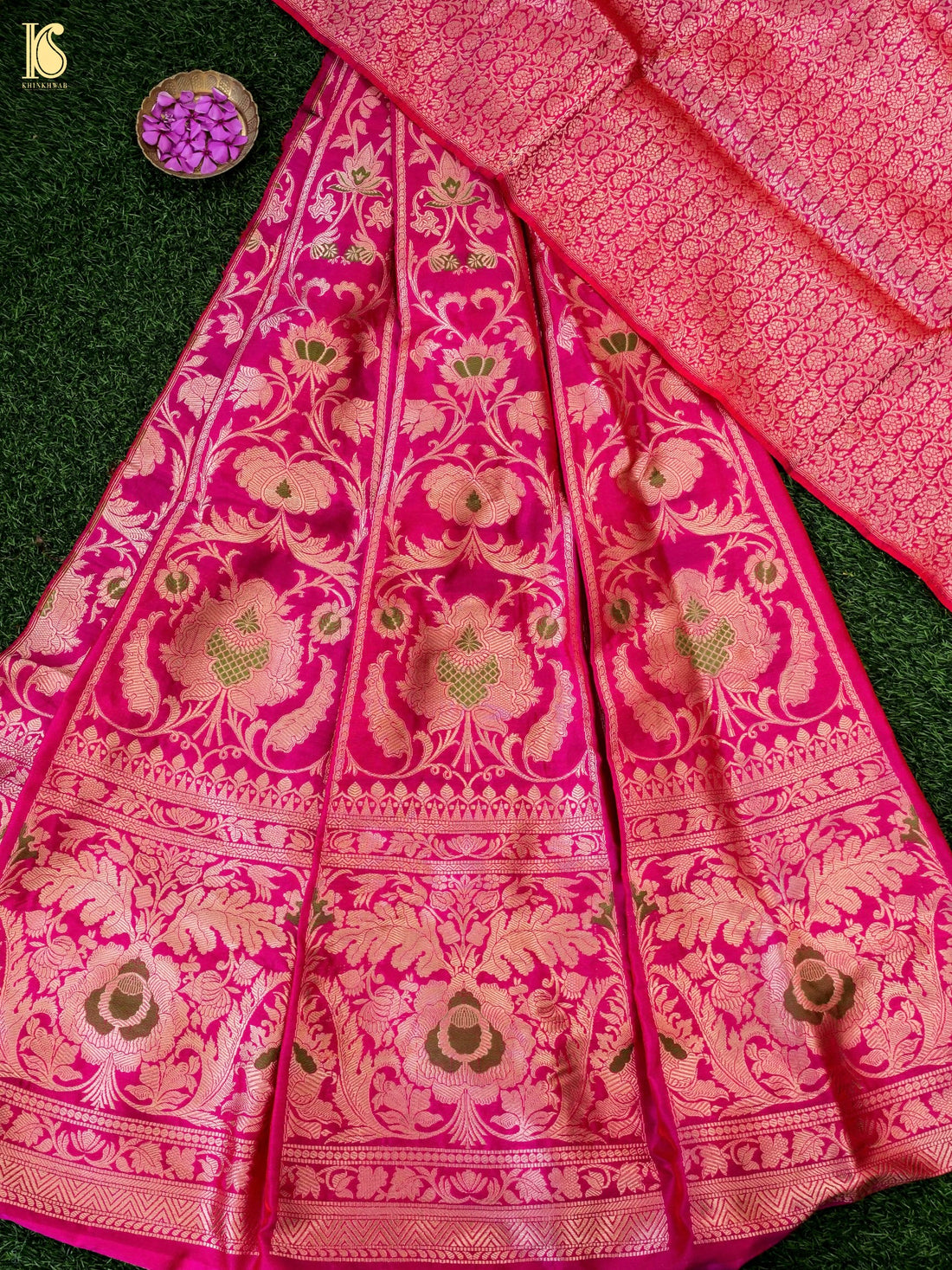 Handloom Banarasi Katan Silk Kalidar Manjari Lehenga