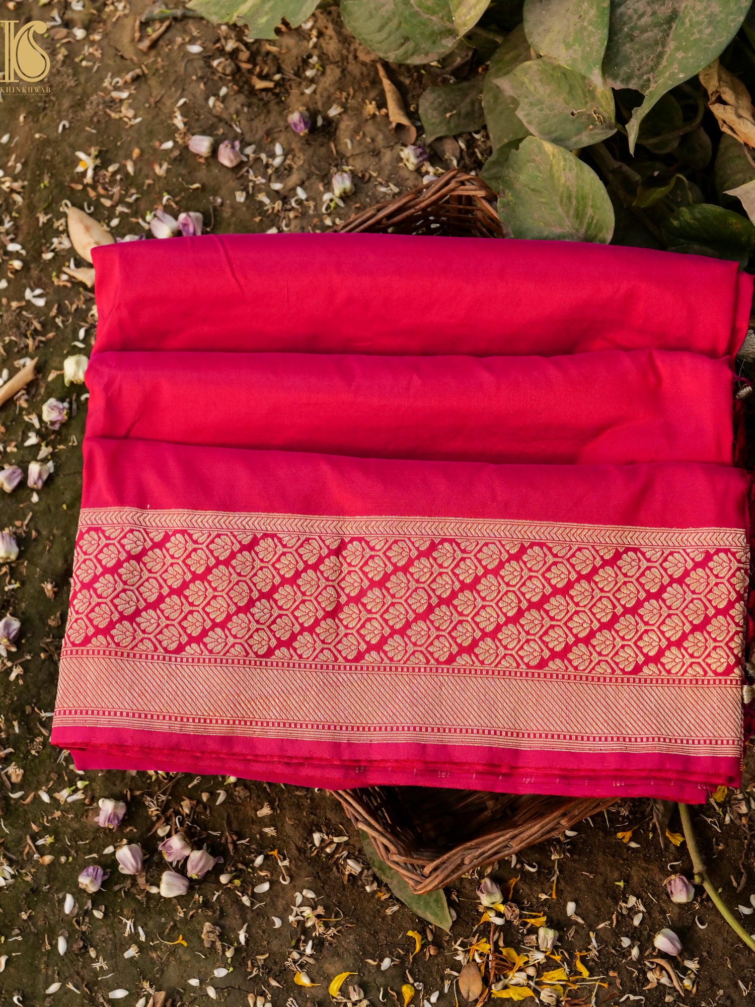 Handloom Banarasi Chauki Rangkat Red Silk Saree