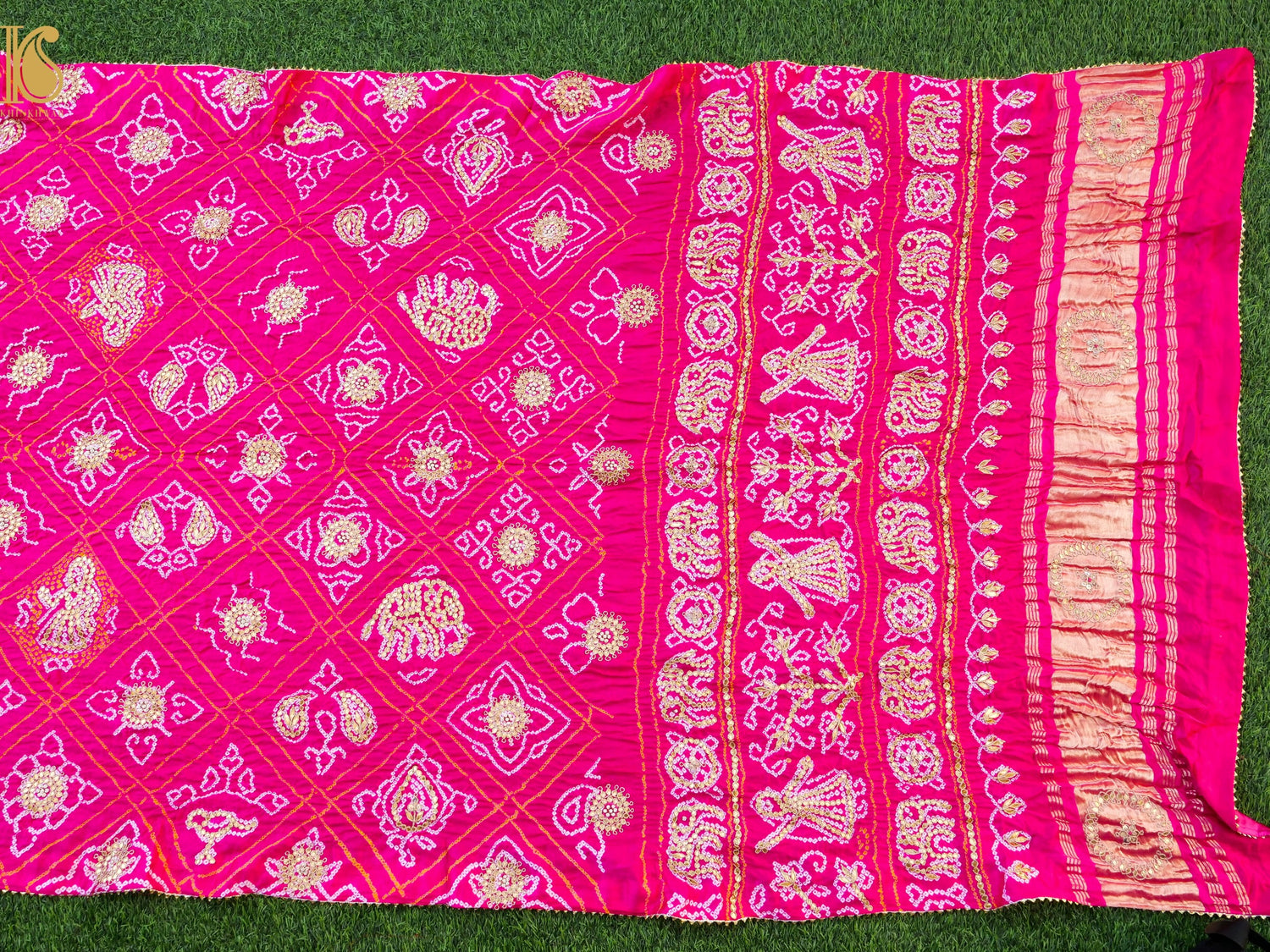 Gajji Silk Bandhani Gotta Patti Work Dupatta