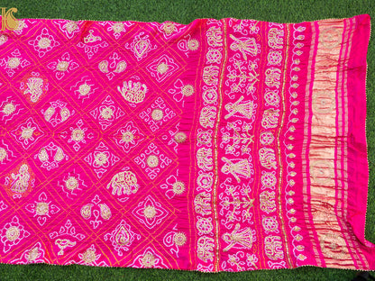 Gajji Silk Bandhani Gotta Patti Work Dupatta