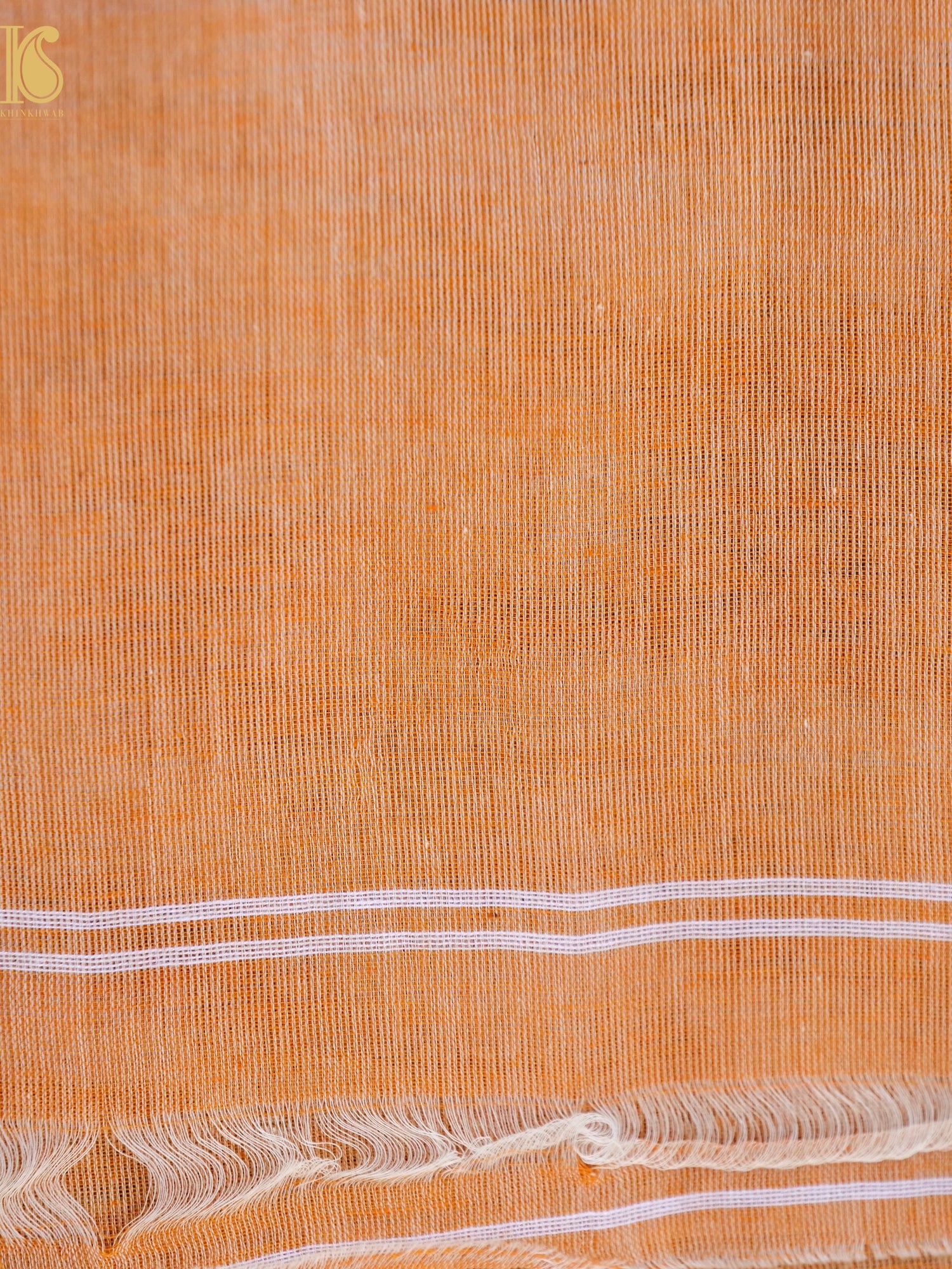 Cotton Handloom Bengal Jamdani Peach Saree