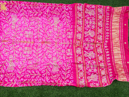 Gajji Silk Bandhani Gotta Patti Work Dupatta