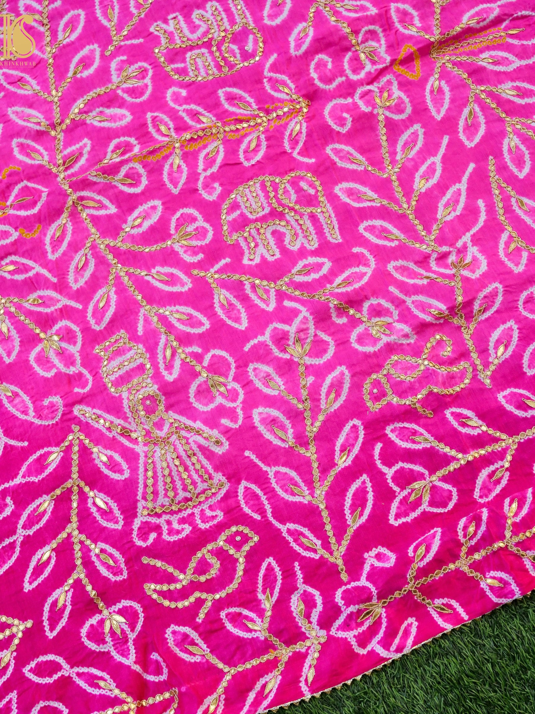 Gajji Silk Bandhani Gotta Patti Work Dupatta