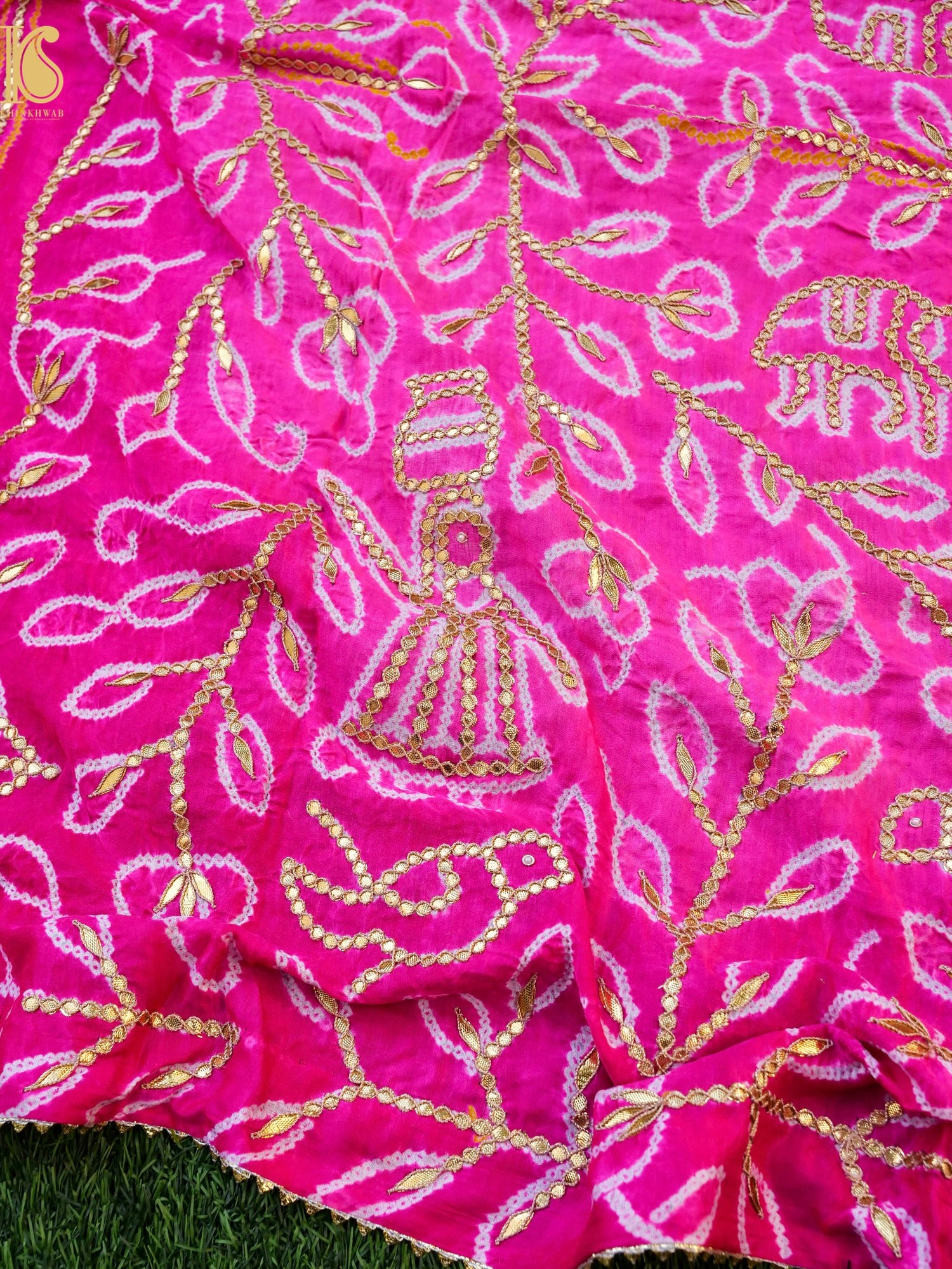 Gajji Silk Bandhani Gotta Patti Work Dupatta