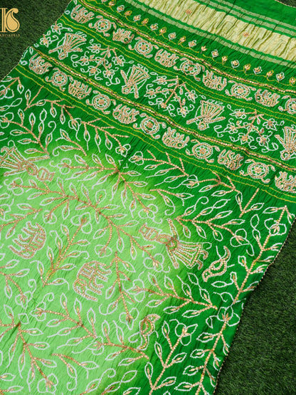 Gajji Silk Bandhani Gotta Patti Work Dupatta