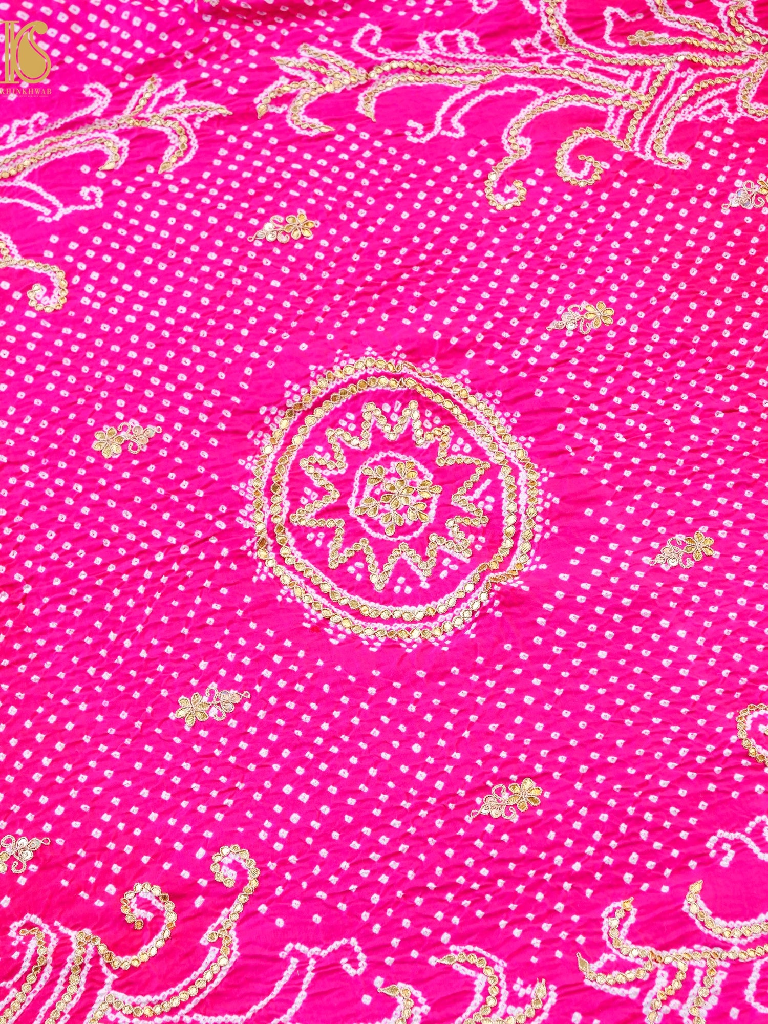 Gajji Silk Bandhani Gotta Patti Work Dupatta