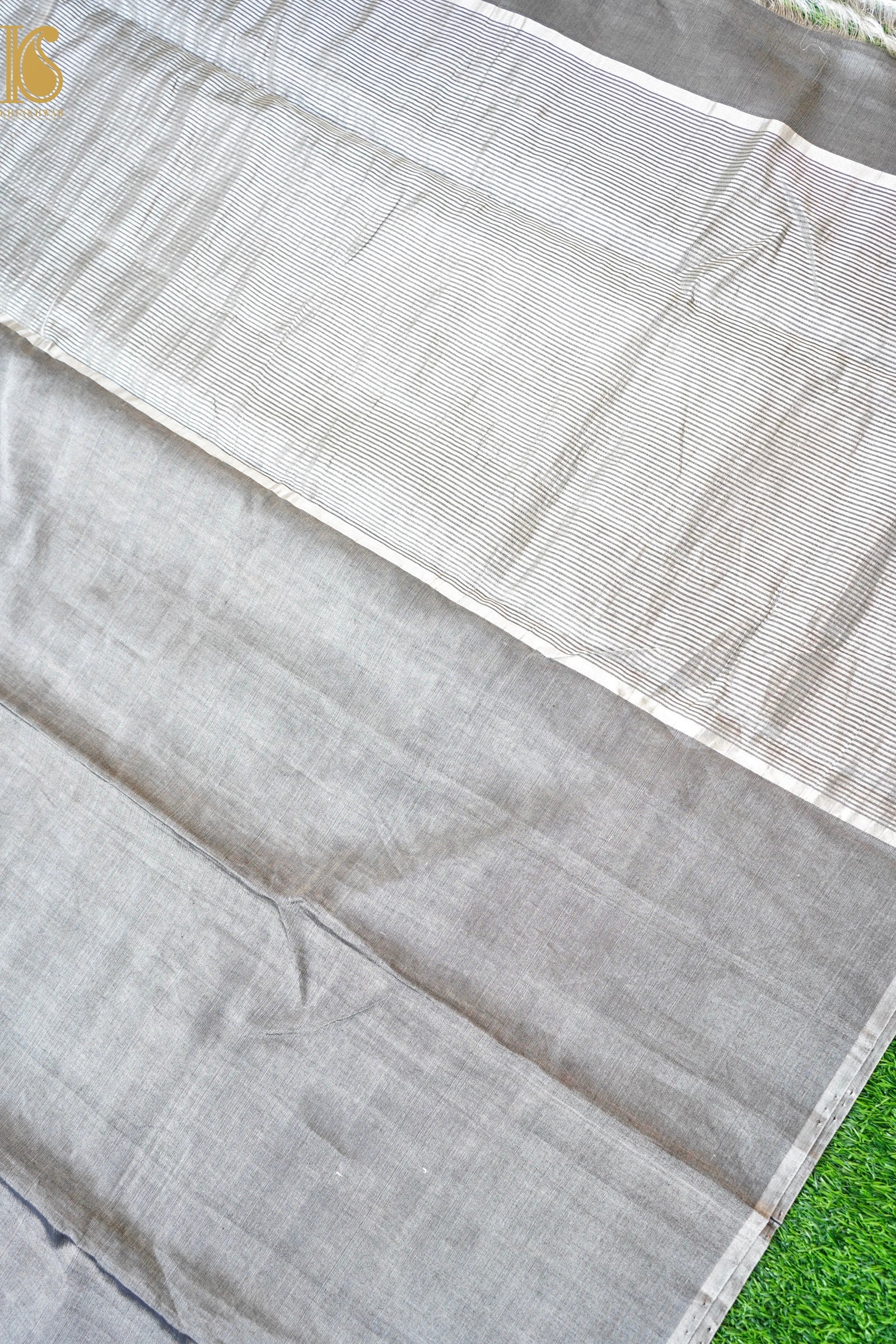 Chanderi Tissue Silk Handwoven Silver Saree