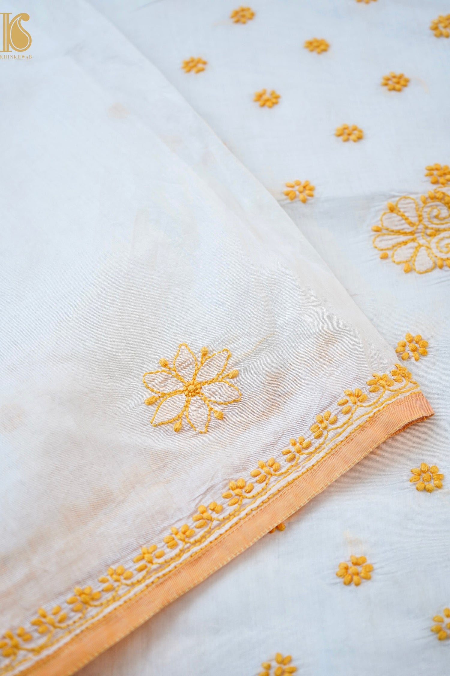 Chikankari Pure Chanderi Saree