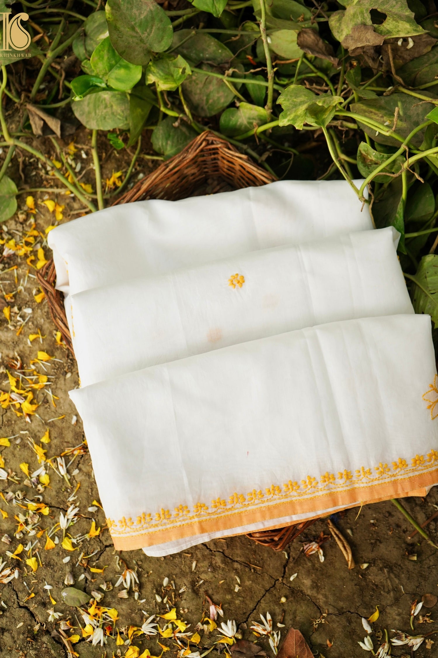 Chikankari Pure Chanderi Saree