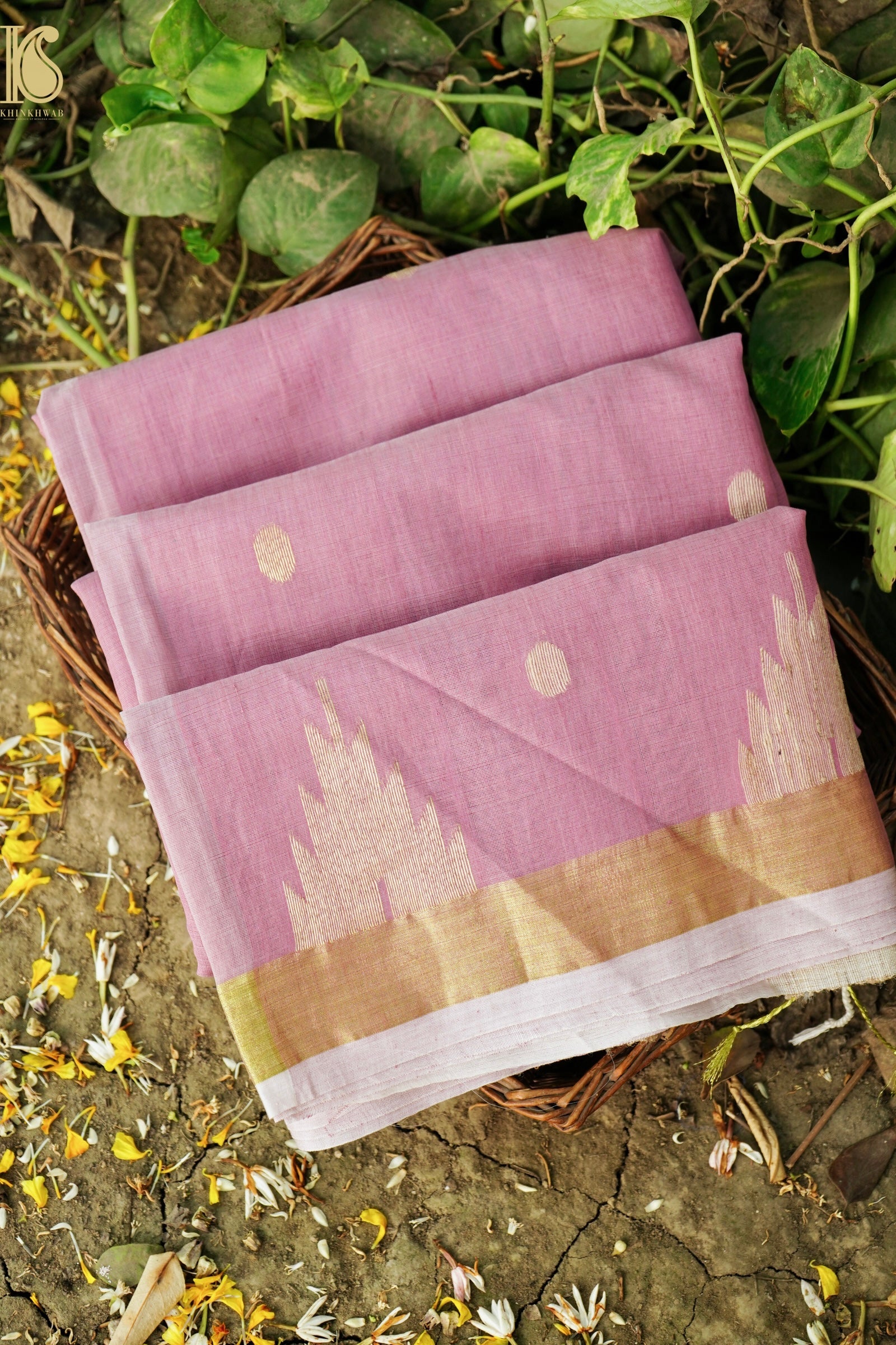 Handloom Dhakai Jamdani Jute Silk Pink Saree