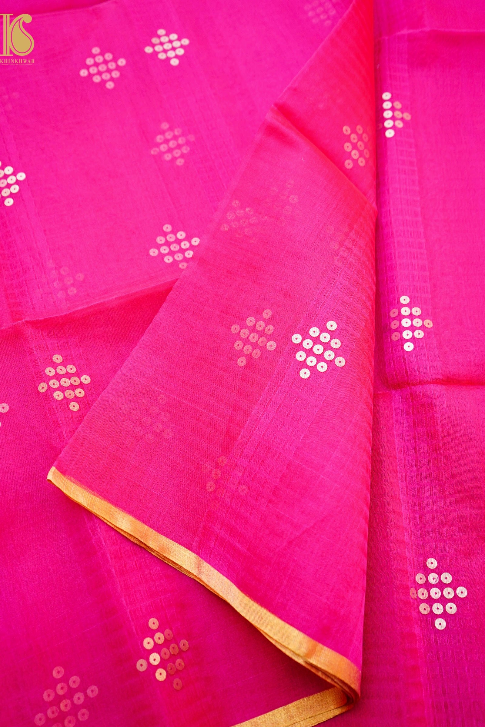 Handloom Dhakai Jamdani Bailou Pink Saree