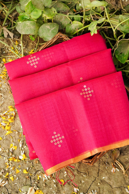 Handloom Dhakai Jamdani Bailou Pink Saree