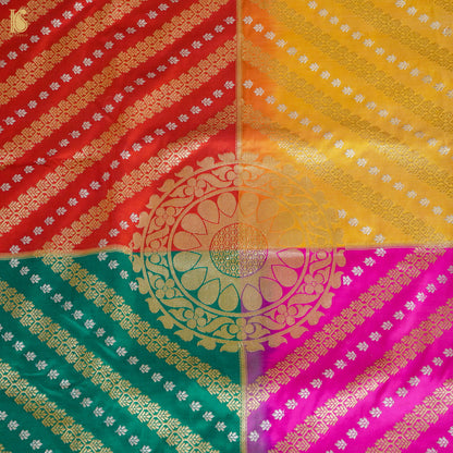 Chauki Rangkat | Handloom Banarasi Pure Katan Silk Zari Saree - Khinkhwab